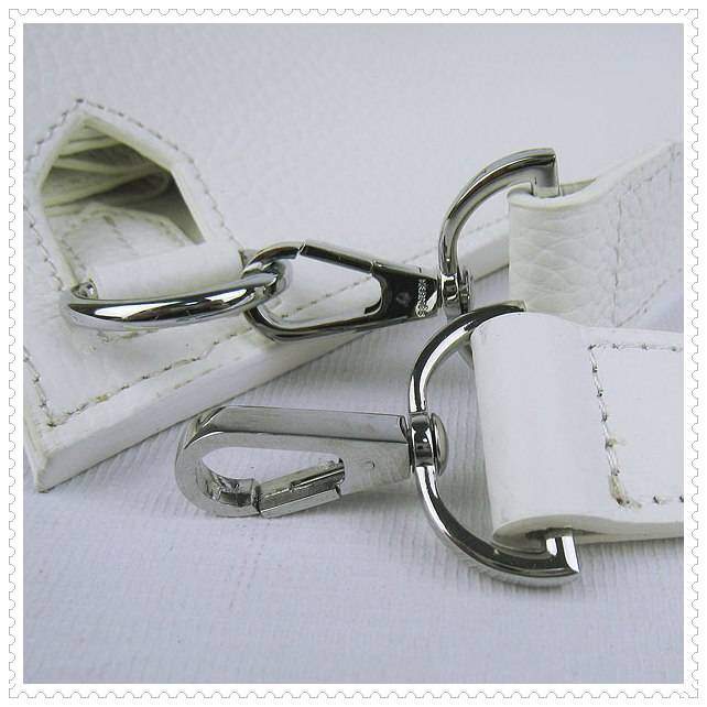 Hermes Jypsiere shoulder bag white with silver hardware - Click Image to Close